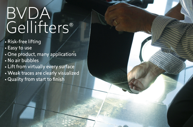 Gellifters BVDA aplicados sobre huellas